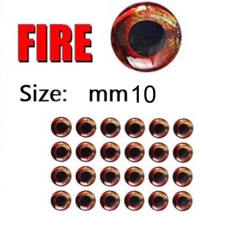 Occhi Adesivi FIRE mm.10 3D busta 50 pz.