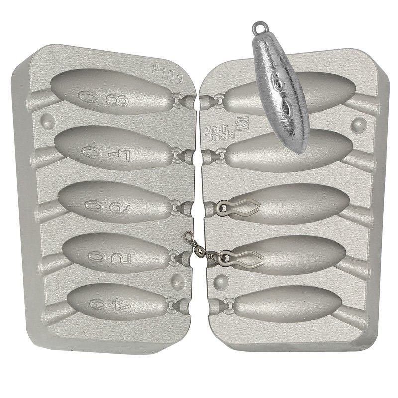Stampo Piombo Ogiva gr. 40-50-60-70-80 con gancio F 109