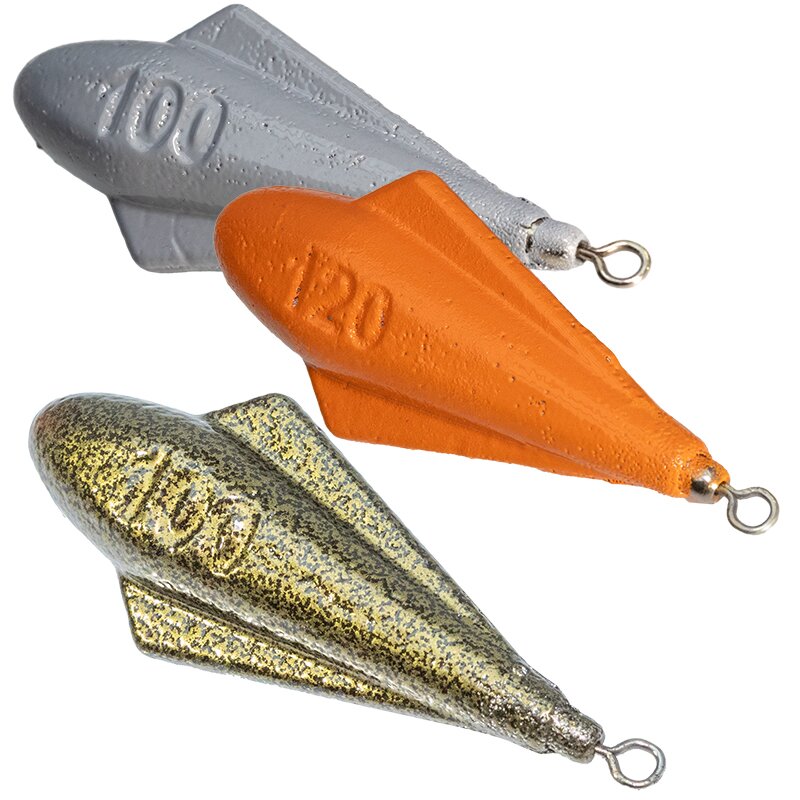 Stampo Piombo Pesca Surfcasting  Ogiva con Alette gr. 100-120-140
