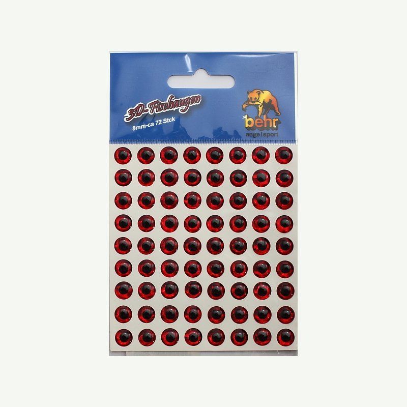 Occhi Adesivi  RED 3D  mm.8  pz.72