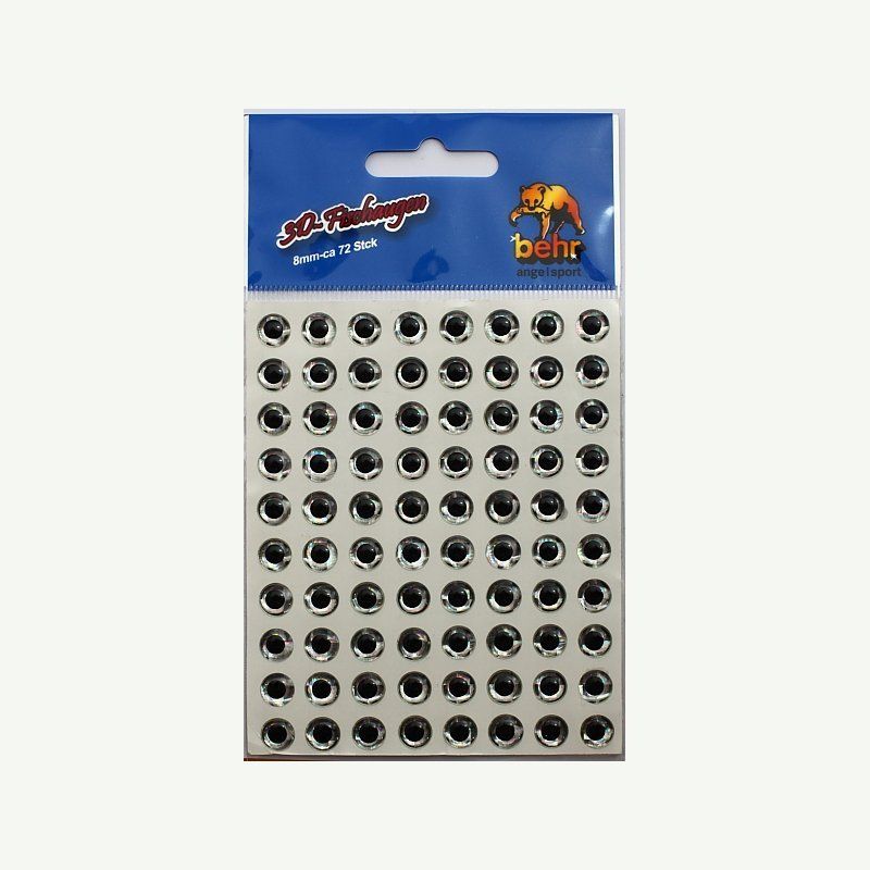 Occhi Adesivi Silver 3D  mm.8  pz.72